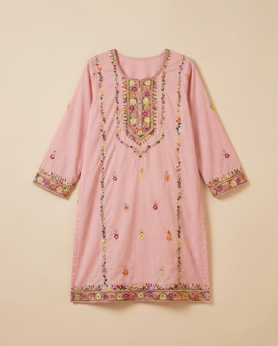 Rang-e-Sheesh Kurta studio flat lay