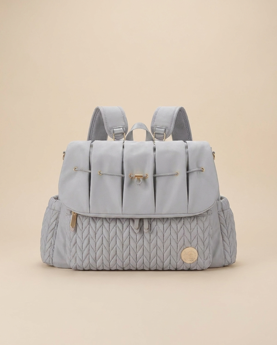 LUXE Weaved Diaper BagPack - Grey