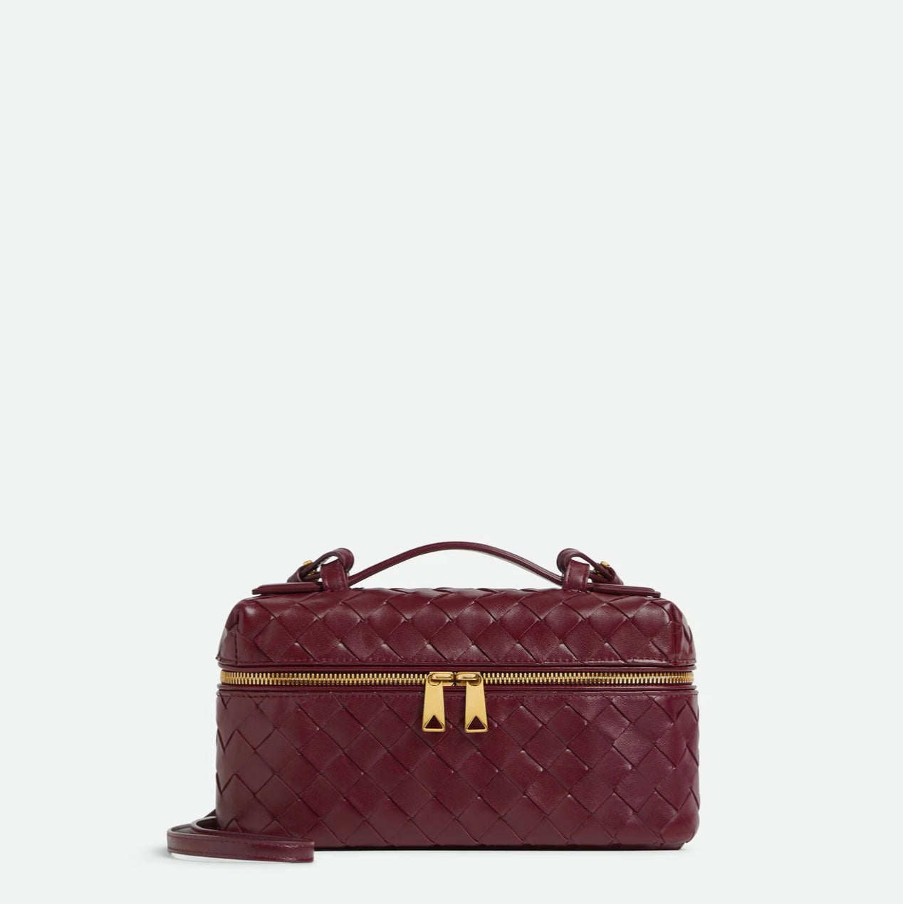 Leather woven handbag