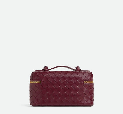 Leather woven handbag