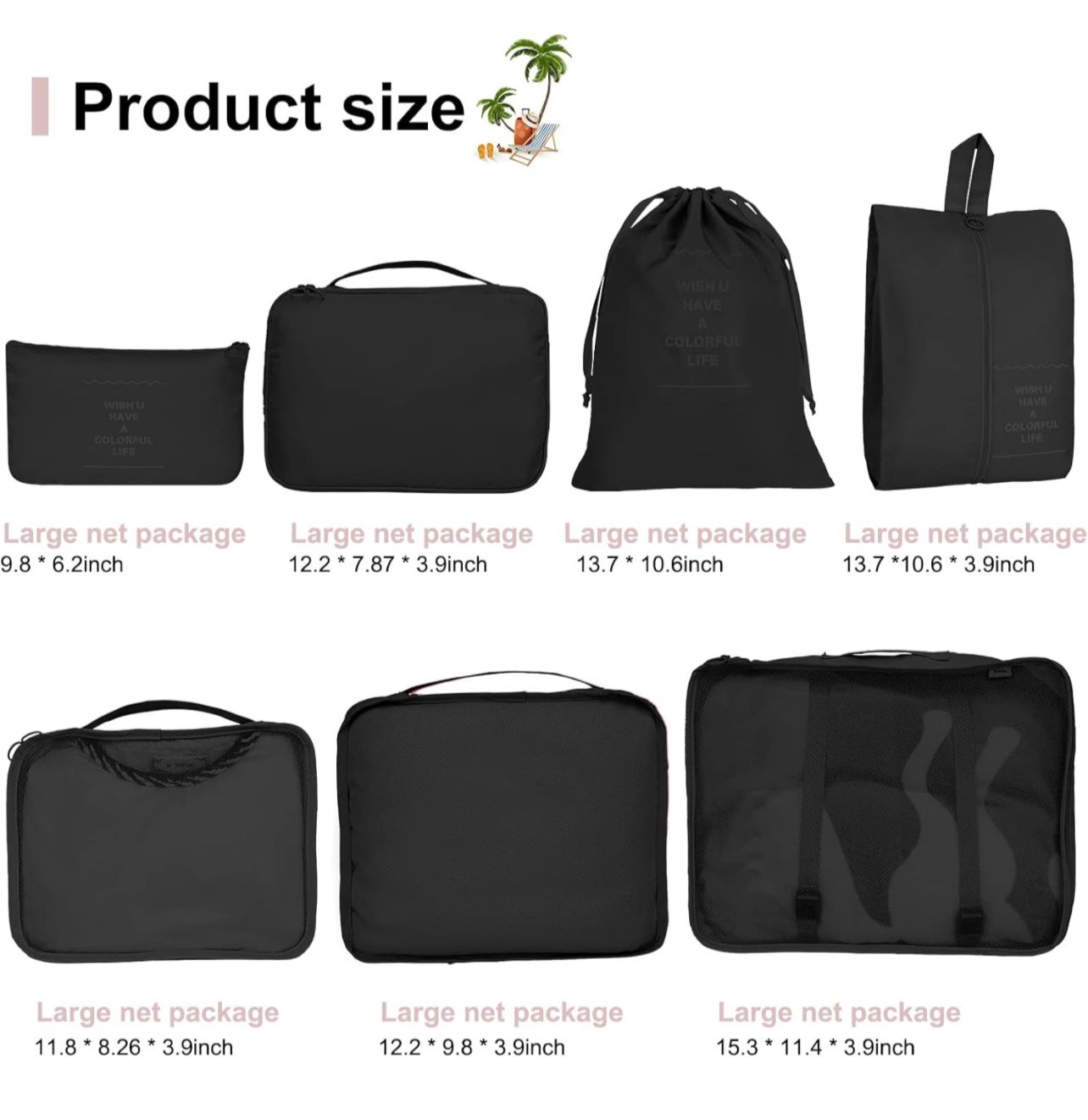 7 Pieces Packing Cubes