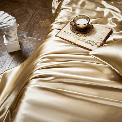 BED SHEET SET TWO PILLOW COVERS WITHOUT FILLER 100% MULBERRY SILK