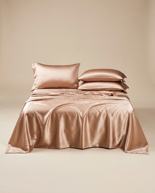 Mulberry Silk Bed Sheet Set studio photo