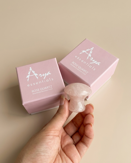 Rose Quartz Mushroom Stone studio photo