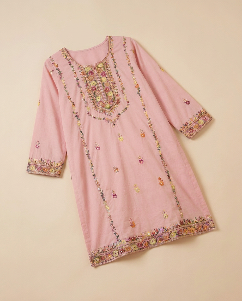 Rang-e-Sheesh Kurta alternate angle
