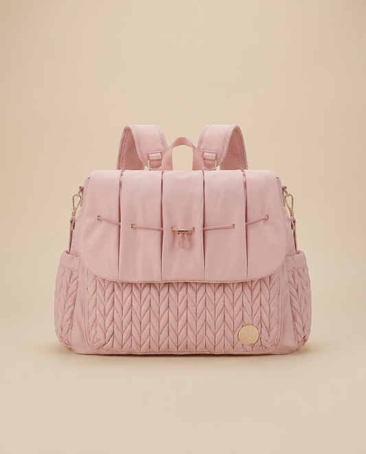 LUXE Weaved Diaper BagPack - Blush Pink