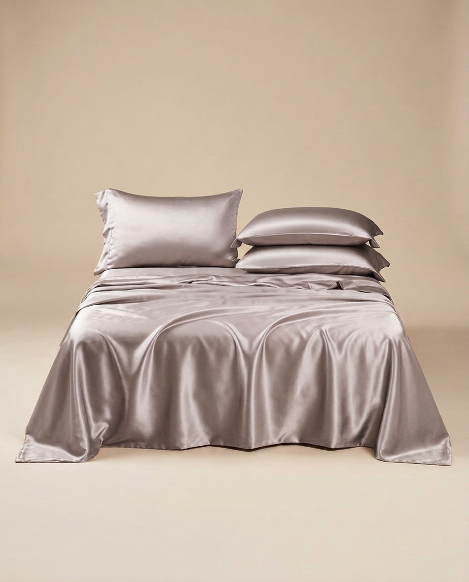 Mulberry Silk Bed Sheet Set - Musk Grey