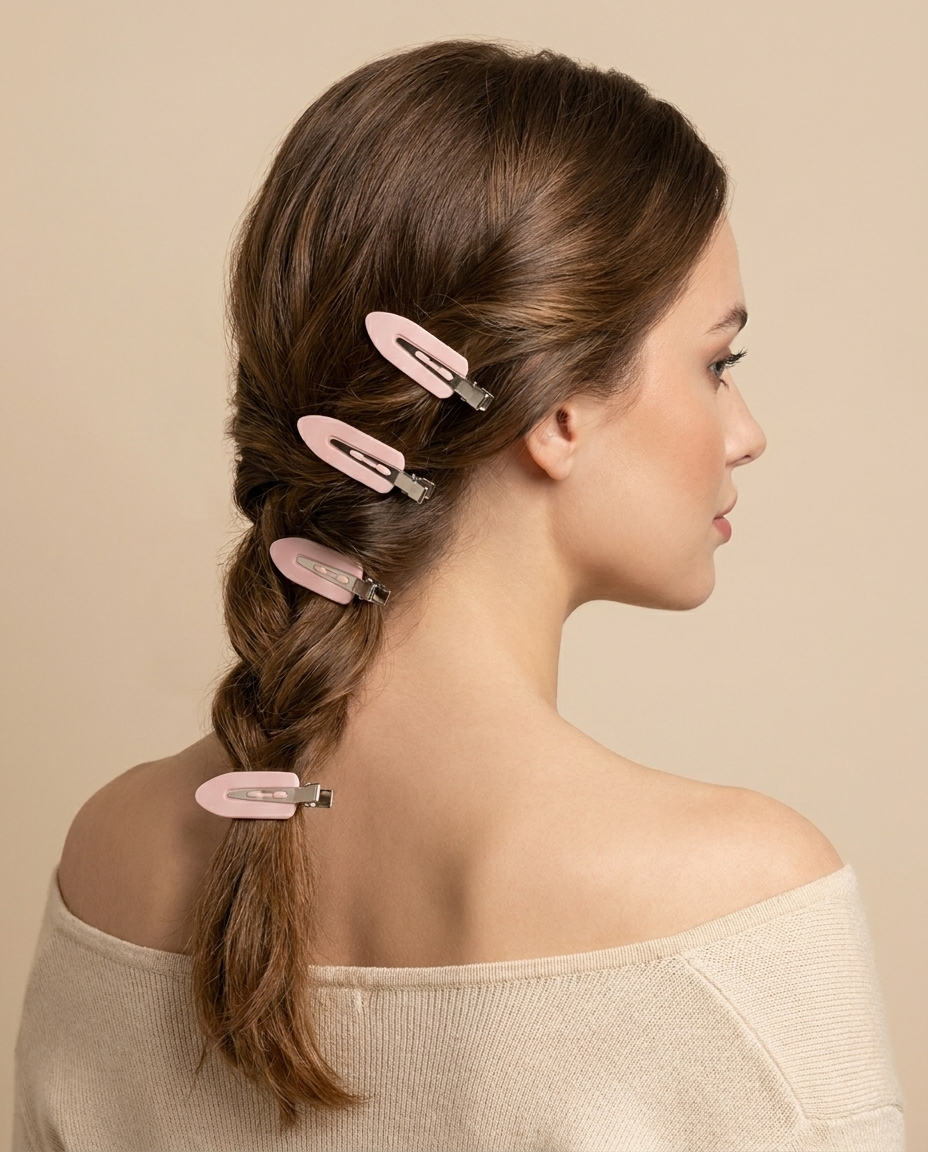 Model wearing Arya hair clips