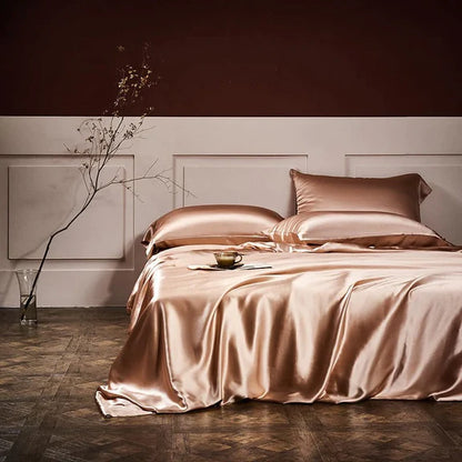 BED SHEET SET TWO PILLOW COVERS WITHOUT FILLER 100% MULBERRY SILK