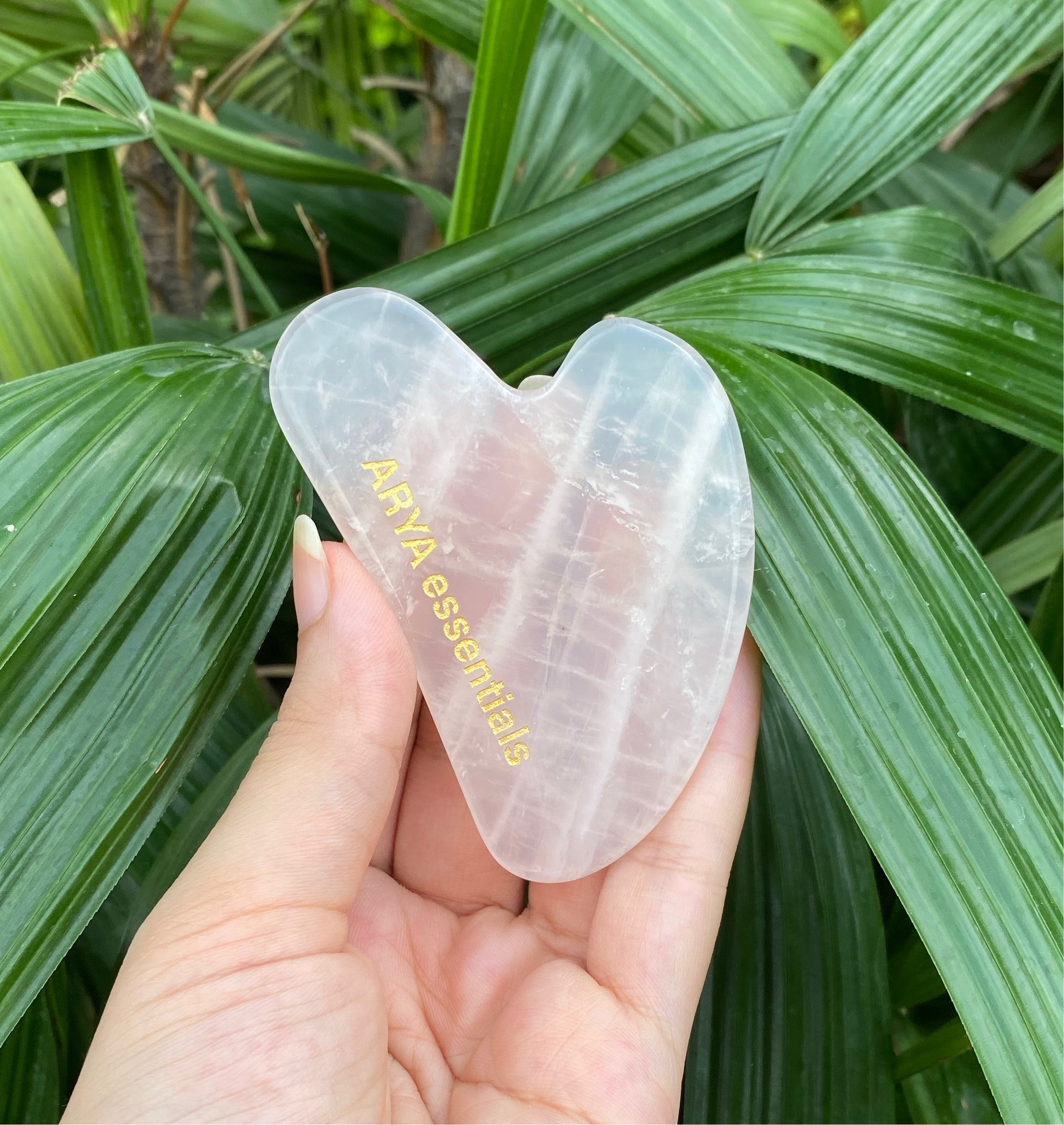 Rose Quartz Gua Sha Facial Lifting Tool Arya Essentials